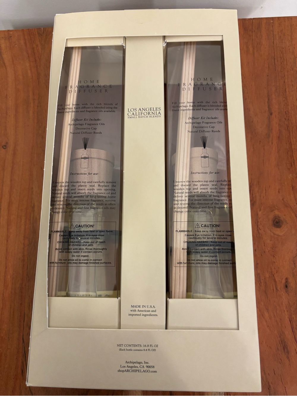 Archipelago Botanicals Mango Tangerine Reed Diffuser Two-Pack - Picture 3 of 5